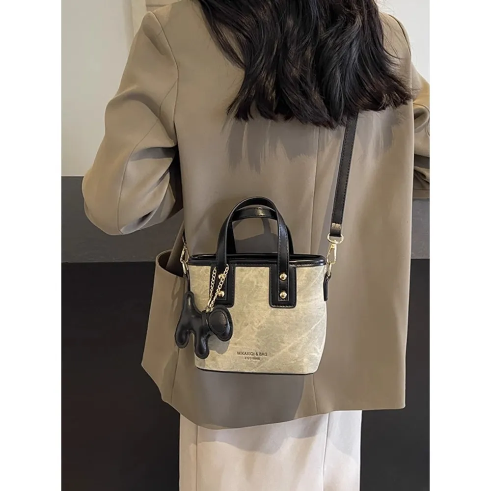 Women's Retro Color-Block Crossbody Bag 2026 - Stylish Small Shoulder Handbag for Autumn/Winter Fashion thumbnail 1