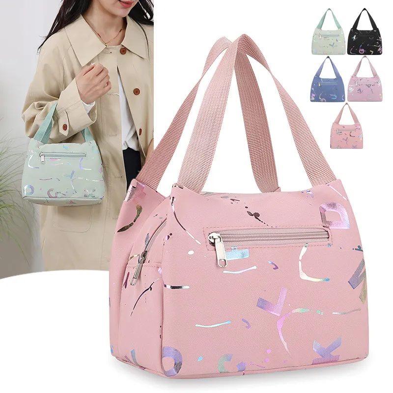 Fashionable Printed Women's Handbag - Large Capacity Work Commute Tote Bag, Portable Mommy Bag for Daily Outings thumbnail 2