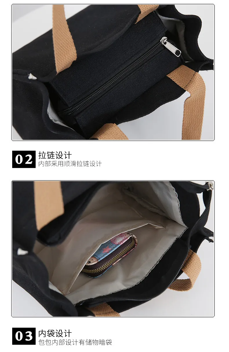 Japanese Korean Style Thickened Oxford Canvas Lunch Bag for Women - Versatile Bento Box Tote, Mummy Shopping Handbag, Small Cloth Bag showcase 17