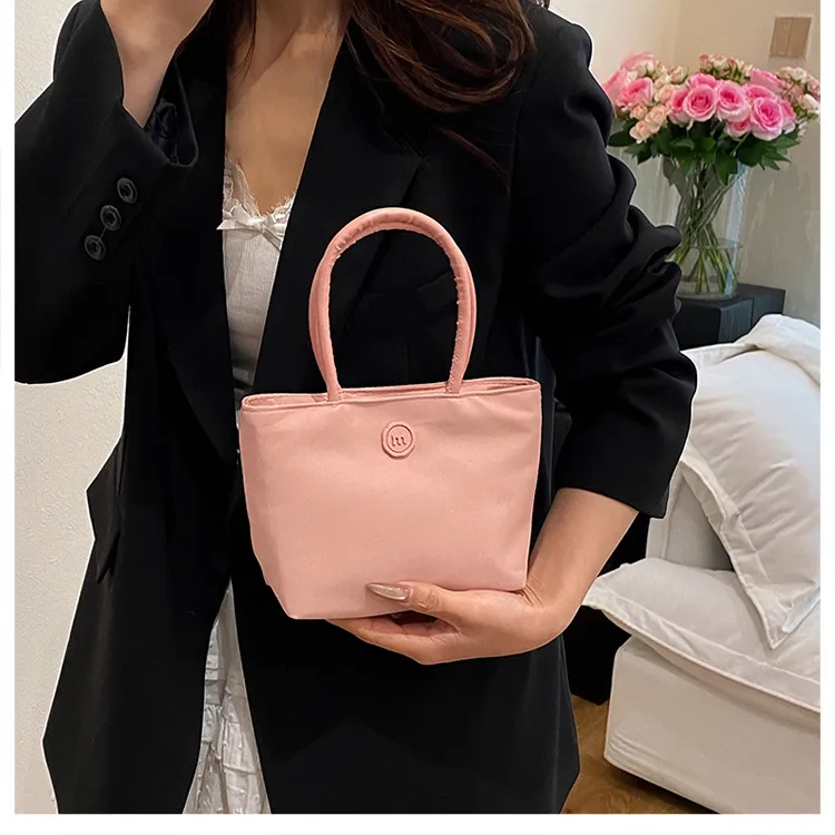 2025 Korean Style Dopamine Versatile Mini Handbag for Women, Nylon Commuter Tote Bag, Chic and Practical for Daily Use showcase 16