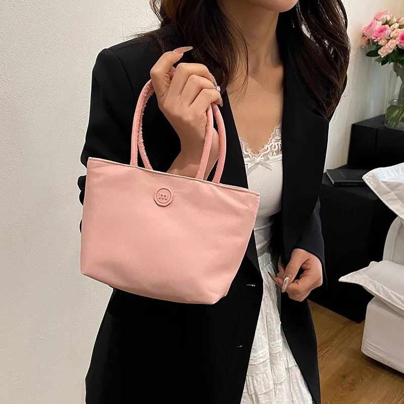 2025 Korean Style Dopamine Versatile Mini Handbag for Women, Nylon Commuter Tote Bag, Chic and Practical for Daily Use - Image 3