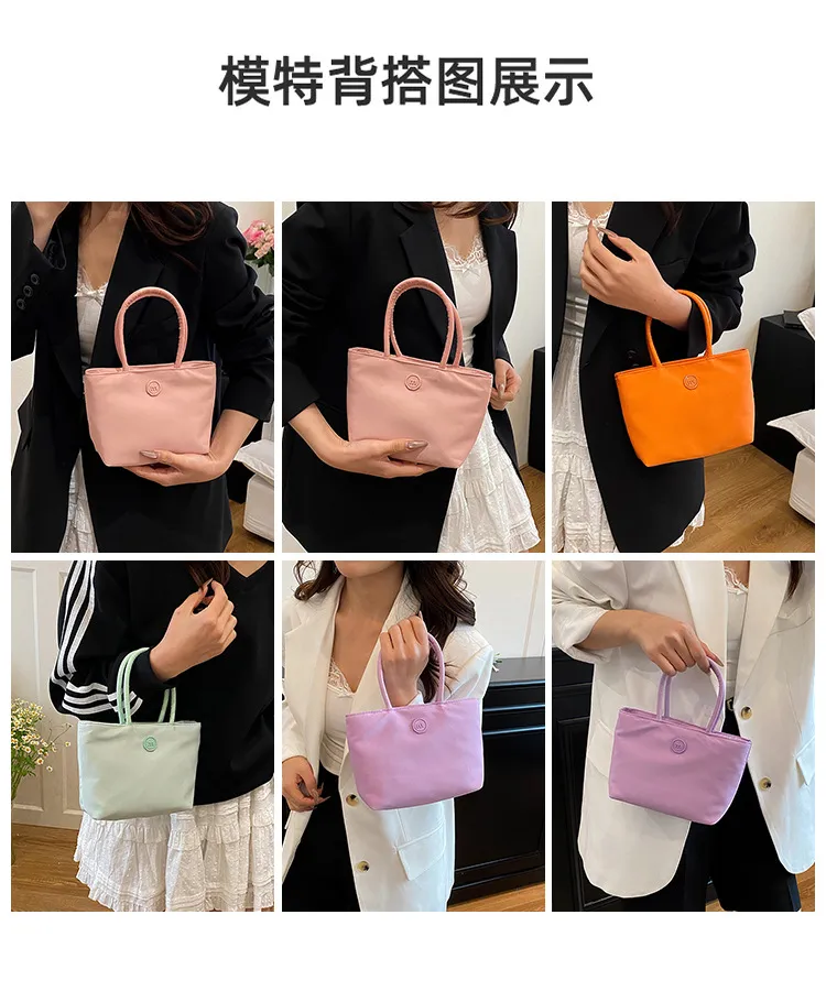2025 Korean Style Dopamine Versatile Mini Handbag for Women, Nylon Commuter Tote Bag, Chic and Practical for Daily Use showcase 8