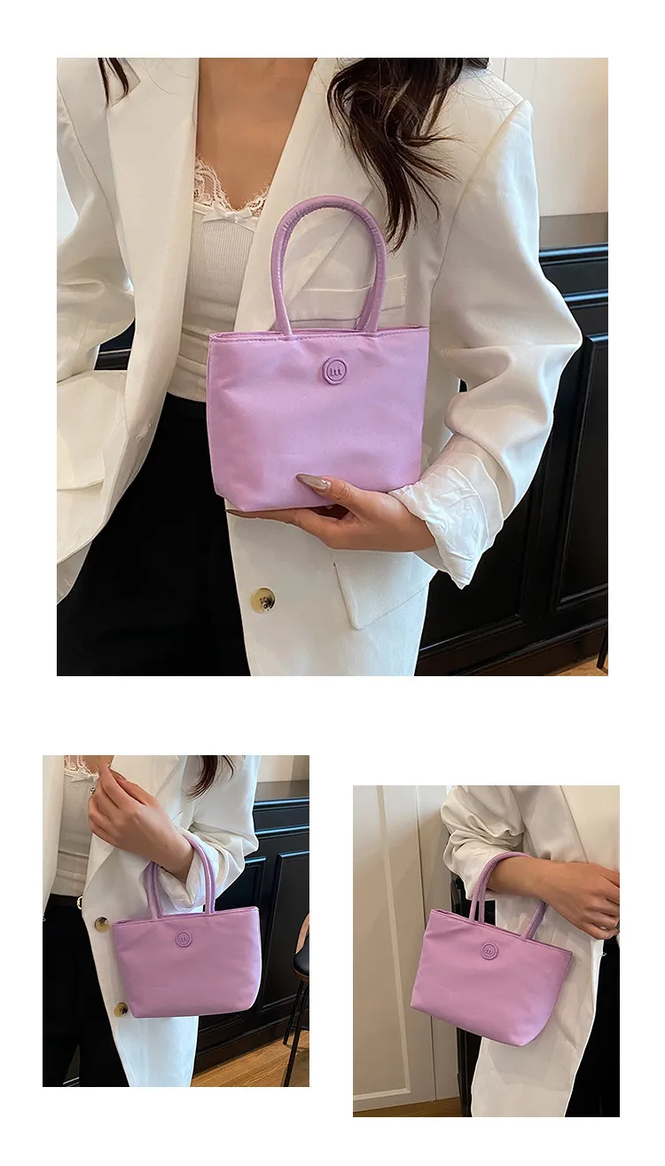 2025 Korean Style Dopamine Versatile Mini Handbag for Women, Nylon Commuter Tote Bag, Chic and Practical for Daily Use showcase 13