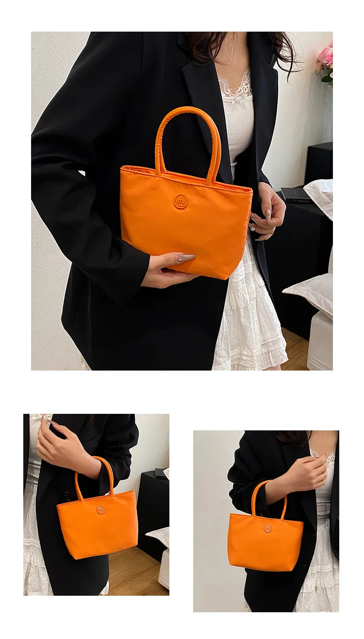 2025 Korean Style Dopamine Versatile Mini Handbag for Women, Nylon Commuter Tote Bag, Chic and Practical for Daily Use showcase 10