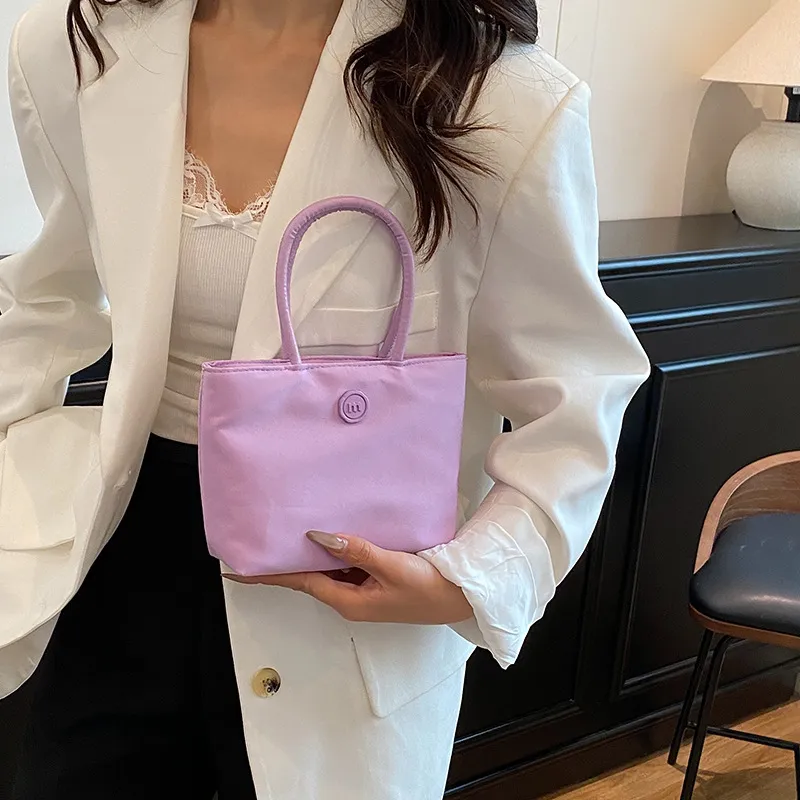 2025 Korean Style Dopamine Versatile Mini Handbag for Women, Nylon Commuter Tote Bag, Chic and Practical for Daily Use - Image 4