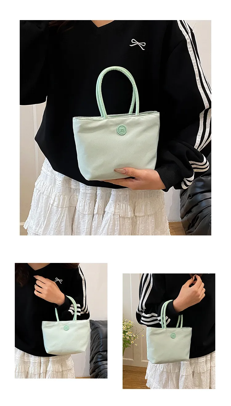 2025 Korean Style Dopamine Versatile Mini Handbag for Women, Nylon Commuter Tote Bag, Chic and Practical for Daily Use showcase 11