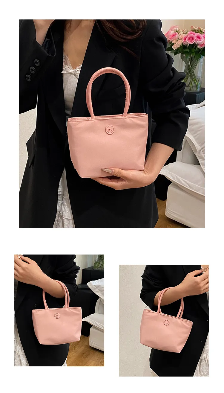 2025 Korean Style Dopamine Versatile Mini Handbag for Women, Nylon Commuter Tote Bag, Chic and Practical for Daily Use showcase 9