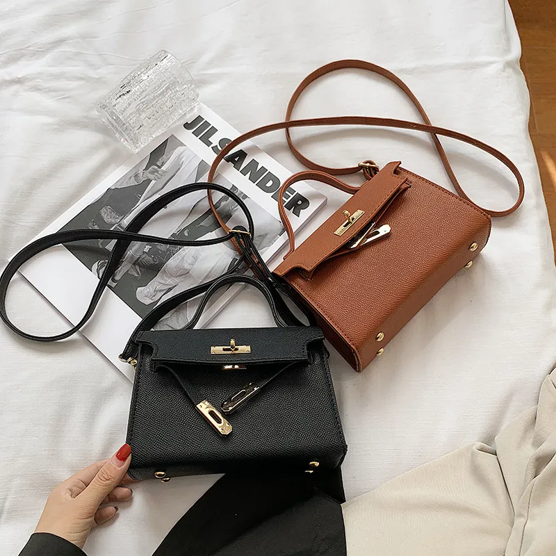 Small Women's Fashion Handbag, Trendy Spring/Autumn Lock Buckle Crossbody Shoulder Bag, Chic Versatile Purse for Ladies thumbnail 1