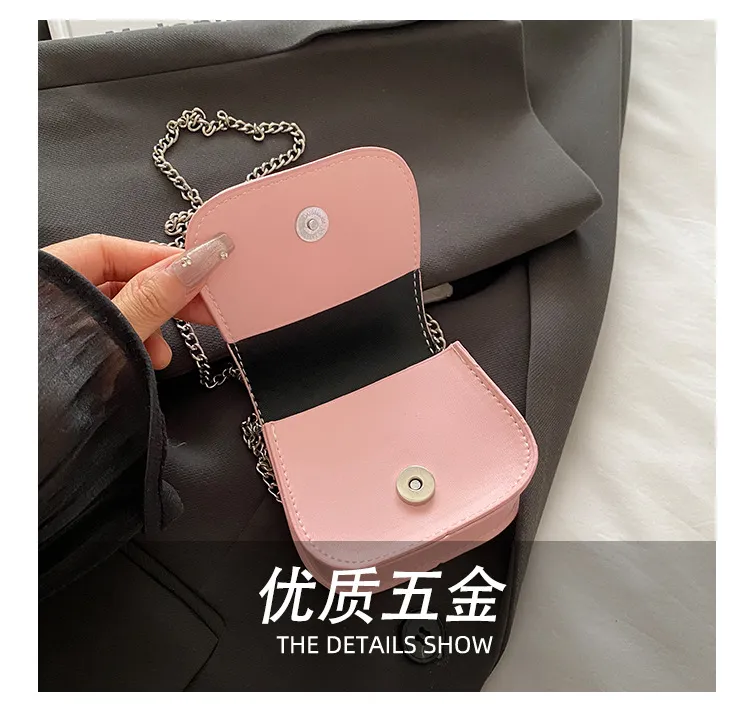 Women's Mini Lipstick Chain Shoulder Crossbody Bag - Fashionable Korean Style Small Handbag for Summer showcase 6