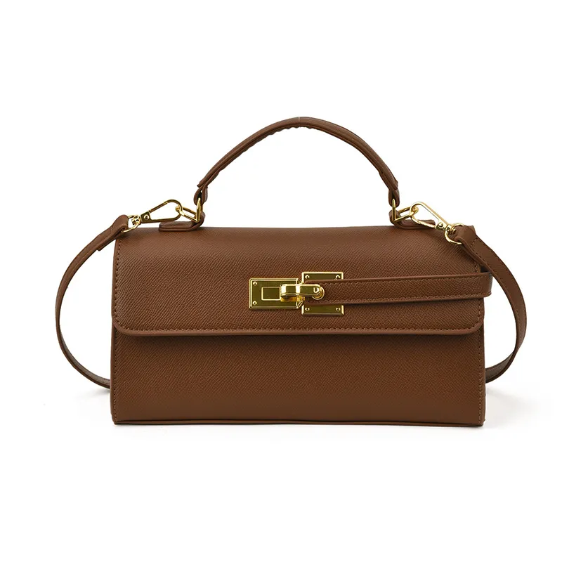 Fashion Lock Small Square Bag - Mini Maillard Kelly Style Handbag, High-End Niche Design, Versatile Hand-Held & Crossbody for Women thumbnail 5