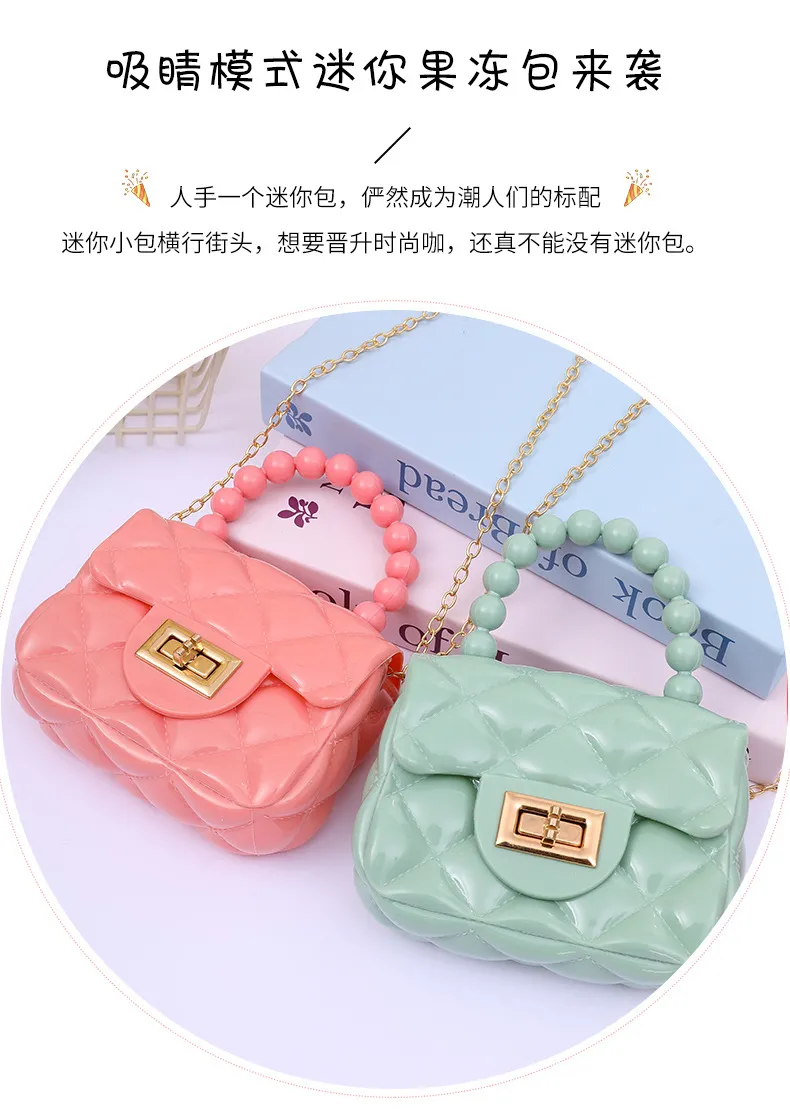 2024 Fashion Pearl Chain Shoulder Bag for Women - Portable Mini Jelly Crossbody Purse, Stylish Evening Handbag for Parties and Outings showcase 2