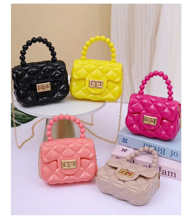 2024 Fashion Pearl Chain Shoulder Bag for Women - Portable Mini Jelly Crossbody Purse, Stylish Evening Handbag for Parties and Outings showcase 16