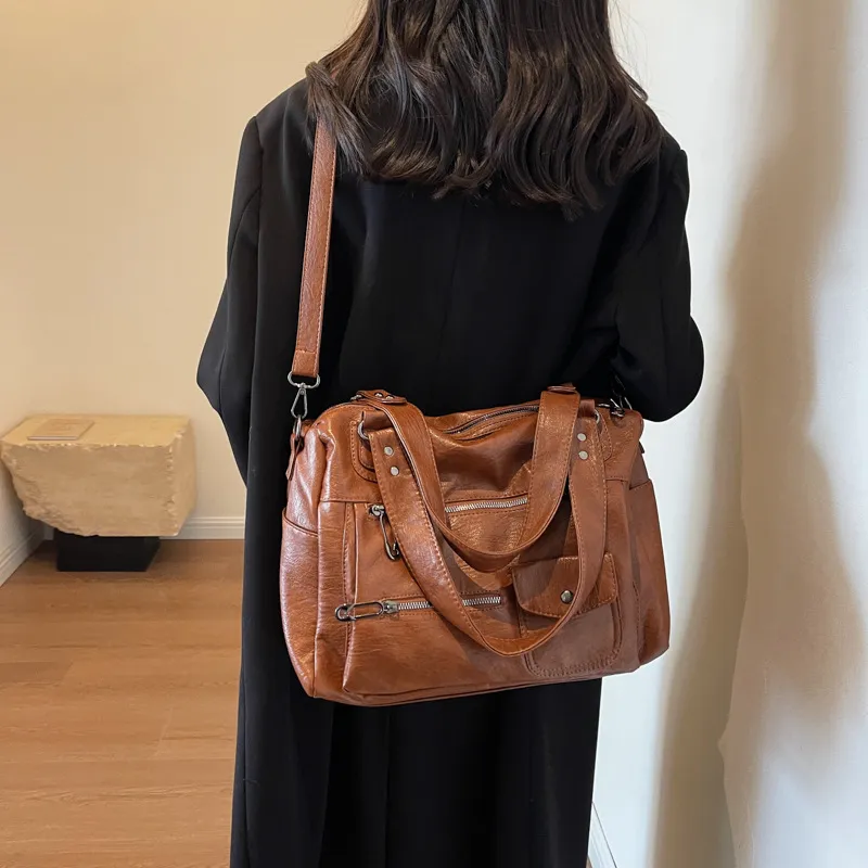 Luxury Women's Tote Bag Korean Niche Style Large Capacity Crossbody Shoulder Bag Fashionable Handbag for Daily Use thumbnail 1