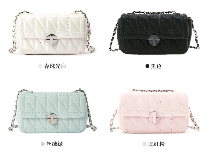 2026 Spring Summer Quilted Chain Shoulder Bag for Women, Versatile Crossbody Small Square Bag, High-End Textured Handbag - Image 9