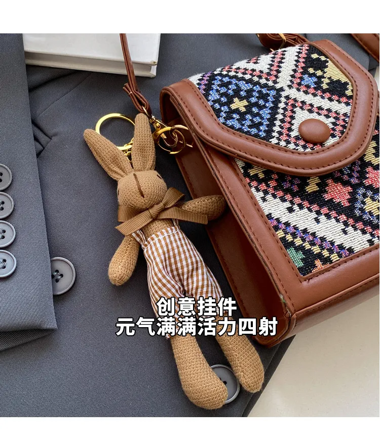 Women's Ethnic Style Crossbody Phone Bag - 2023 Fashion Small Square Shoulder Purse with Coin Pouch, Versatile Accessory for Daily Use showcase 8