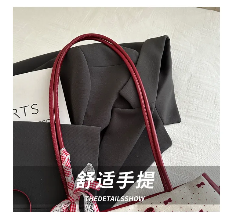 Women's Korean Style Ins Bow-Knot Underarm Bag - Fashionable Polka Dot Sweet & Cool Stylish Shoulder Bag for Everyday Use showcase 3