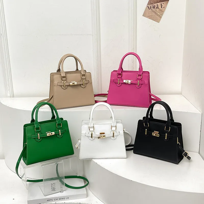 Fashionable Contrast Color Large Capacity Soft Face Portable Shoulder Crossbody Bag with Belt for Women - Stylish & Versatile Casual Handbag thumbnail 1