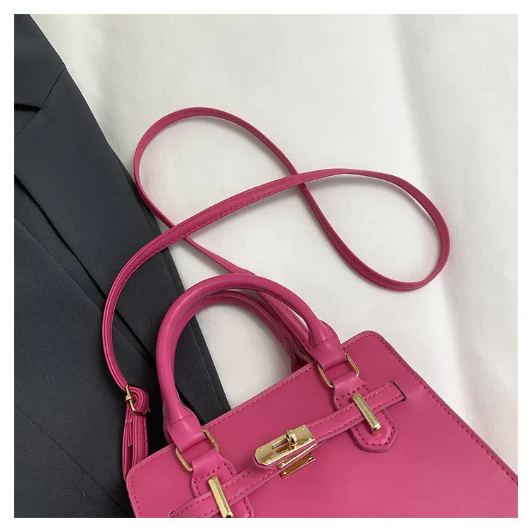 Fashionable Contrast Color Large Capacity Soft Face Portable Shoulder Crossbody Bag with Belt for Women - Stylish & Versatile Casual Handbag showcase 6