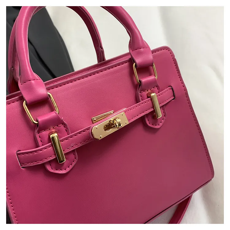Fashionable Contrast Color Large Capacity Soft Face Portable Shoulder Crossbody Bag with Belt for Women - Stylish & Versatile Casual Handbag showcase 7