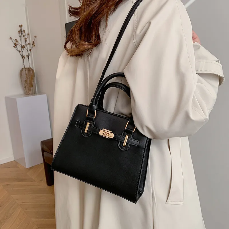 Fashionable Contrast Color Large Capacity Soft Face Portable Shoulder Crossbody Bag with Belt for Women - Stylish & Versatile Casual Handbag thumbnail 2