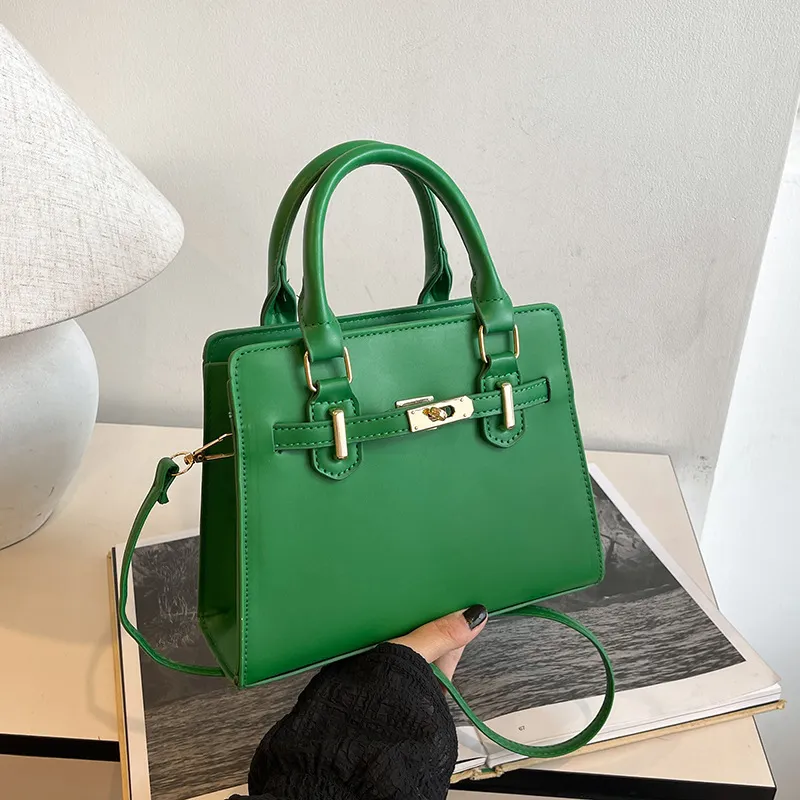Fashionable Contrast Color Large Capacity Soft Face Portable Shoulder Crossbody Bag with Belt for Women - Stylish & Versatile Casual Handbag thumbnail 4