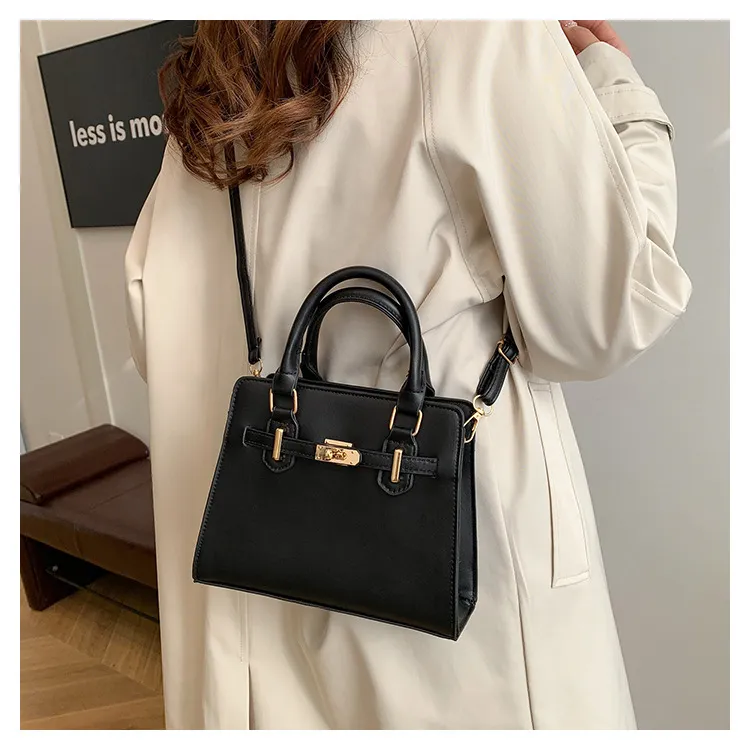 Fashionable Contrast Color Large Capacity Soft Face Portable Shoulder Crossbody Bag with Belt for Women - Stylish & Versatile Casual Handbag showcase 12