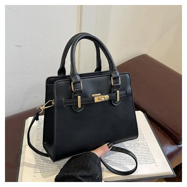 Fashionable Contrast Color Large Capacity Soft Face Portable Shoulder Crossbody Bag with Belt for Women - Stylish & Versatile Casual Handbag showcase 20