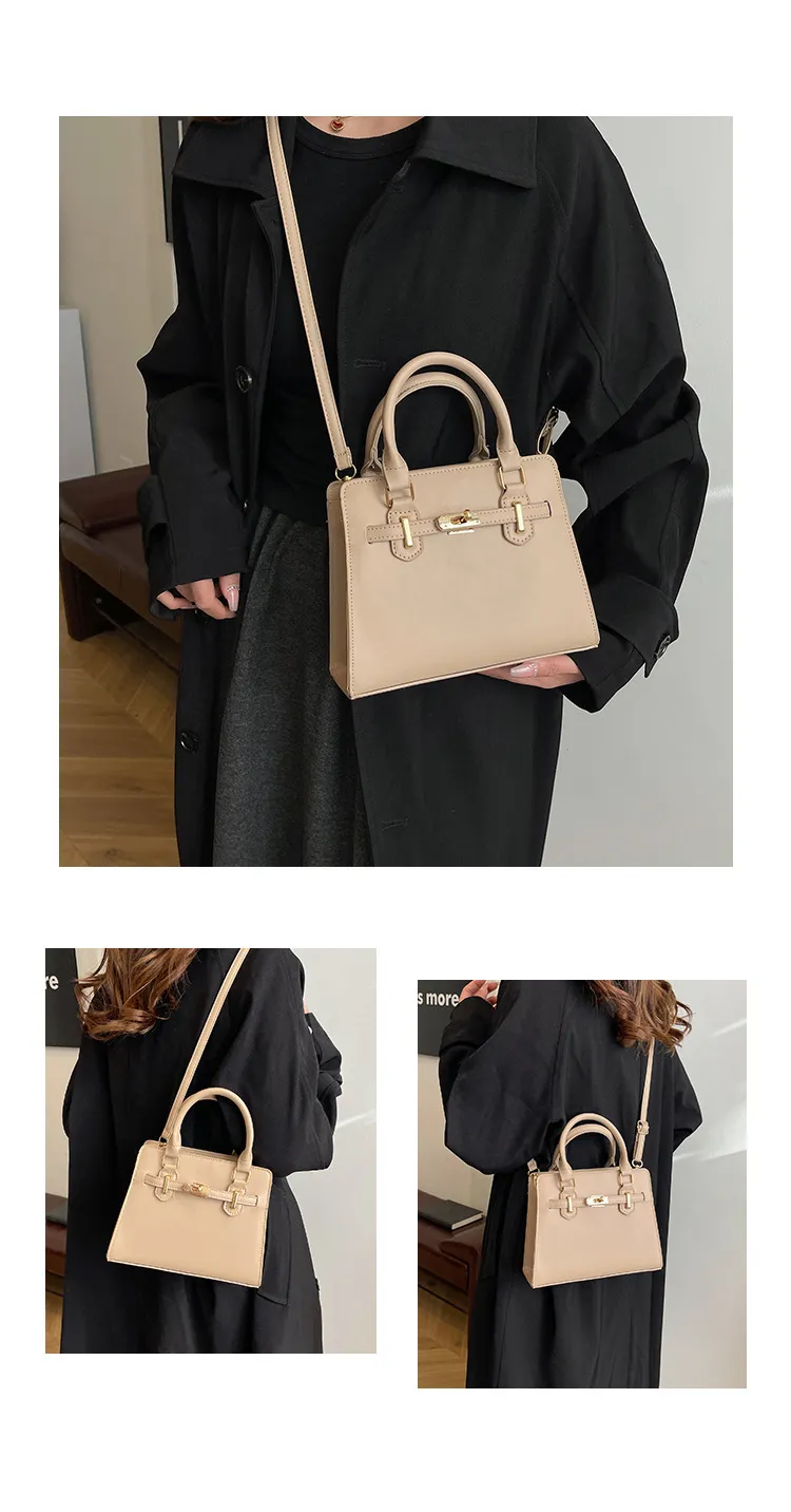 Fashionable Contrast Color Large Capacity Soft Face Portable Shoulder Crossbody Bag with Belt for Women - Stylish & Versatile Casual Handbag showcase 18