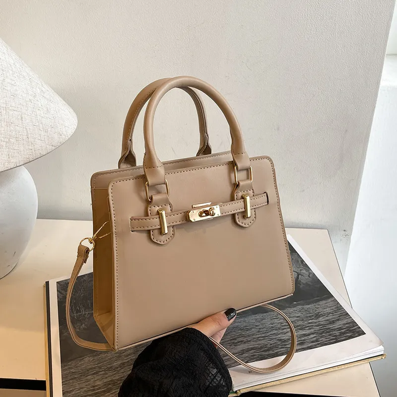 Fashionable Contrast Color Large Capacity Soft Face Portable Shoulder Crossbody Bag with Belt for Women - Stylish & Versatile Casual Handbag thumbnail 10