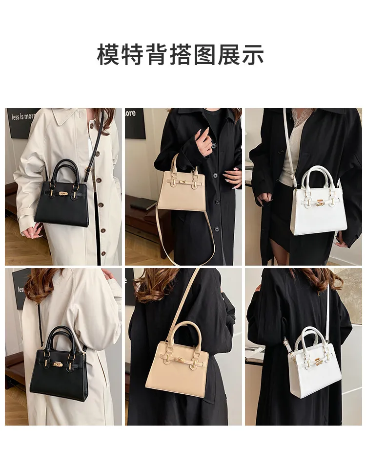 Fashionable Contrast Color Large Capacity Soft Face Portable Shoulder Crossbody Bag with Belt for Women - Stylish & Versatile Casual Handbag showcase 4