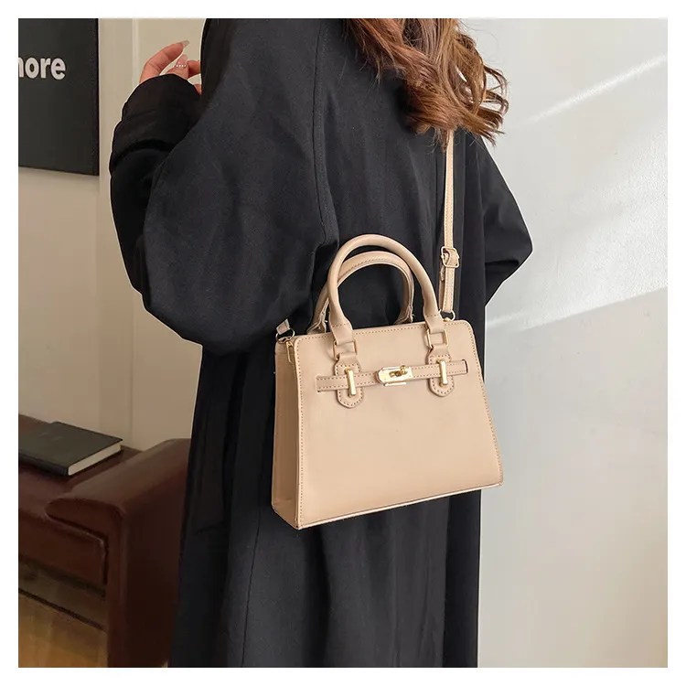 Fashionable Contrast Color Large Capacity Soft Face Portable Shoulder Crossbody Bag with Belt for Women - Stylish & Versatile Casual Handbag showcase 14