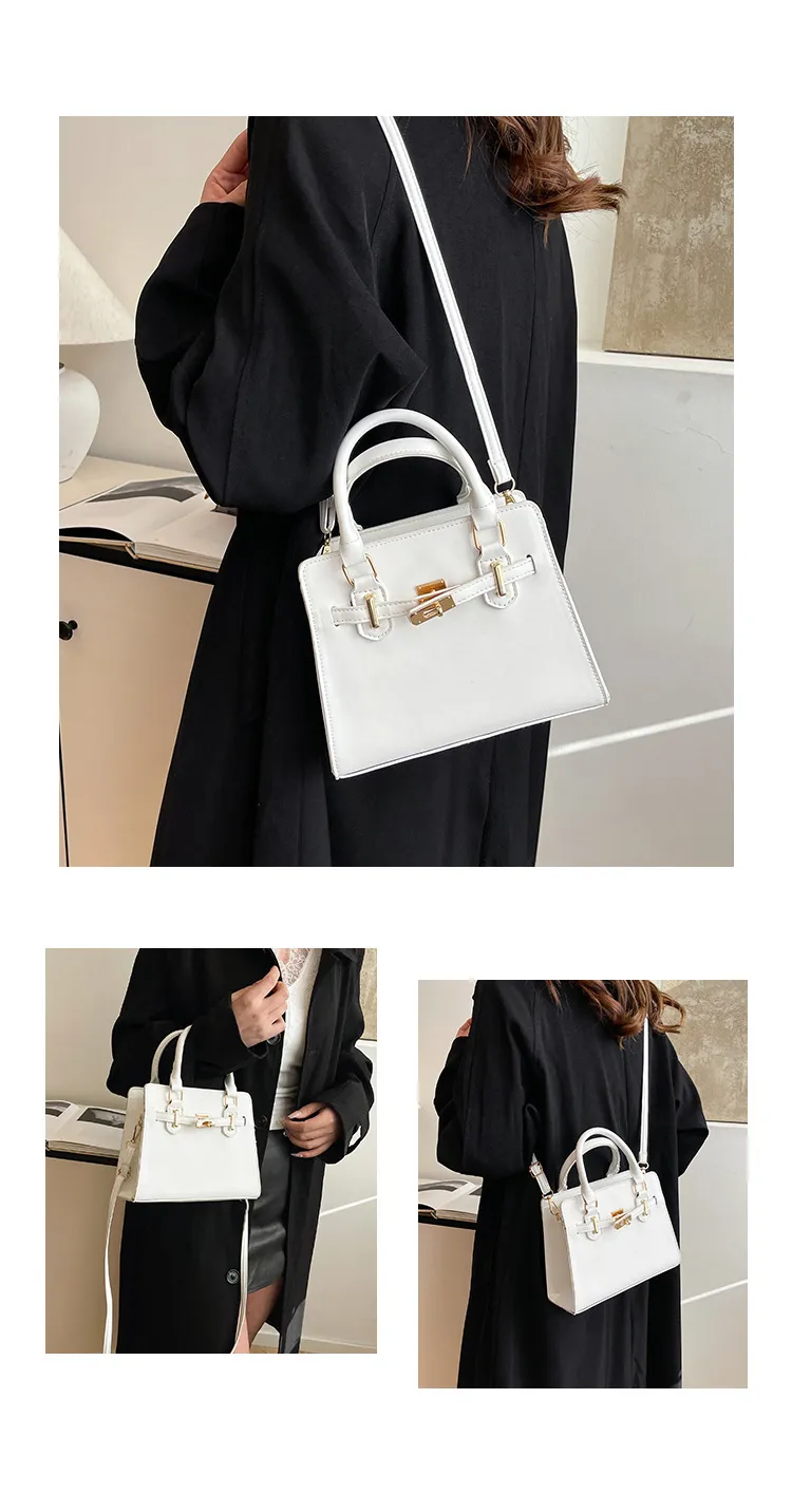 Fashionable Contrast Color Large Capacity Soft Face Portable Shoulder Crossbody Bag with Belt for Women - Stylish & Versatile Casual Handbag showcase 19