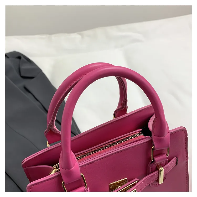 Fashionable Contrast Color Large Capacity Soft Face Portable Shoulder Crossbody Bag with Belt for Women - Stylish & Versatile Casual Handbag showcase 9