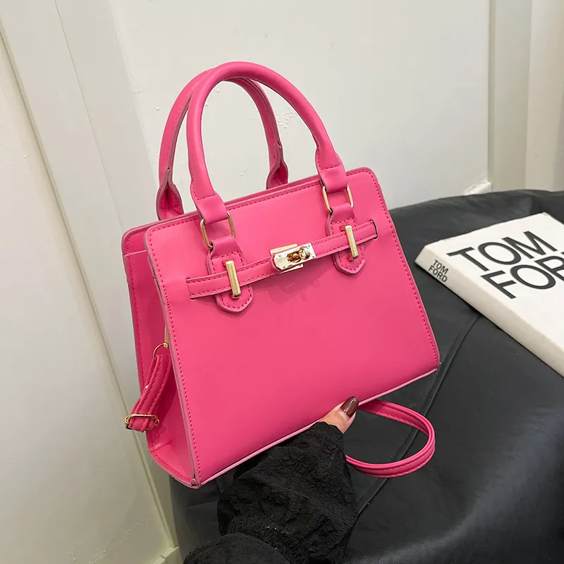 Fashionable Contrast Color Large Capacity Soft Face Portable Shoulder Crossbody Bag with Belt for Women - Stylish & Versatile Casual Handbag thumbnail 7