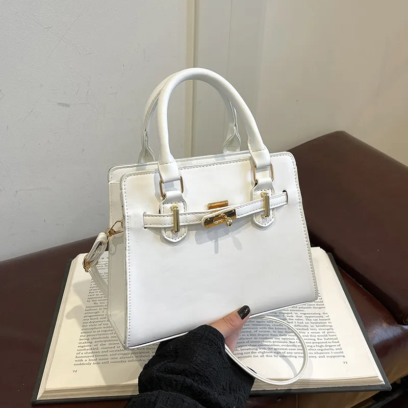 Fashionable Contrast Color Large Capacity Soft Face Portable Shoulder Crossbody Bag with Belt for Women - Stylish & Versatile Casual Handbag thumbnail 9