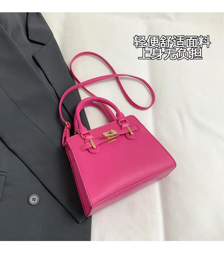 Fashionable Contrast Color Large Capacity Soft Face Portable Shoulder Crossbody Bag with Belt for Women - Stylish & Versatile Casual Handbag showcase 10