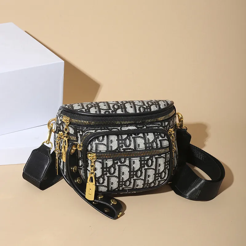 2026 Fashionable Crossbody Bag with Multiple Pockets, Wide Strap Commuter Chest Pack, Single Shoulder Bag for Women thumbnail 1
