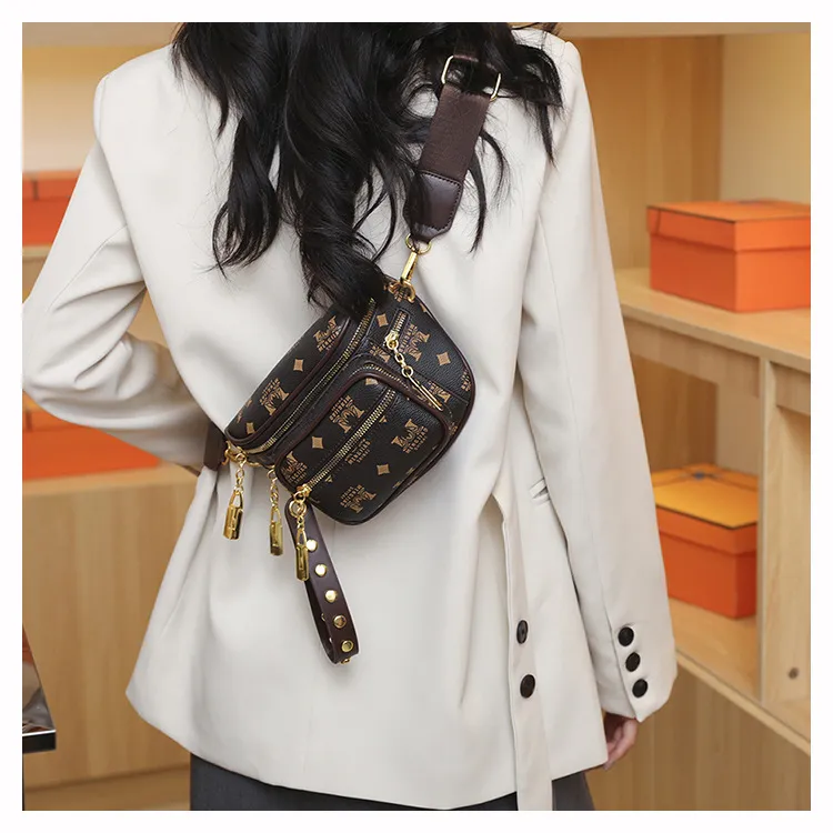 2026 Fashionable Crossbody Bag with Multiple Pockets, Wide Strap Commuter Chest Pack, Single Shoulder Bag for Women showcase 15
