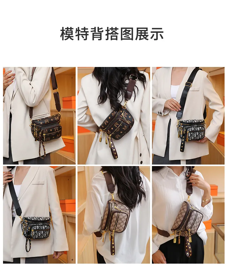 2026 Fashionable Crossbody Bag with Multiple Pockets, Wide Strap Commuter Chest Pack, Single Shoulder Bag for Women showcase 8