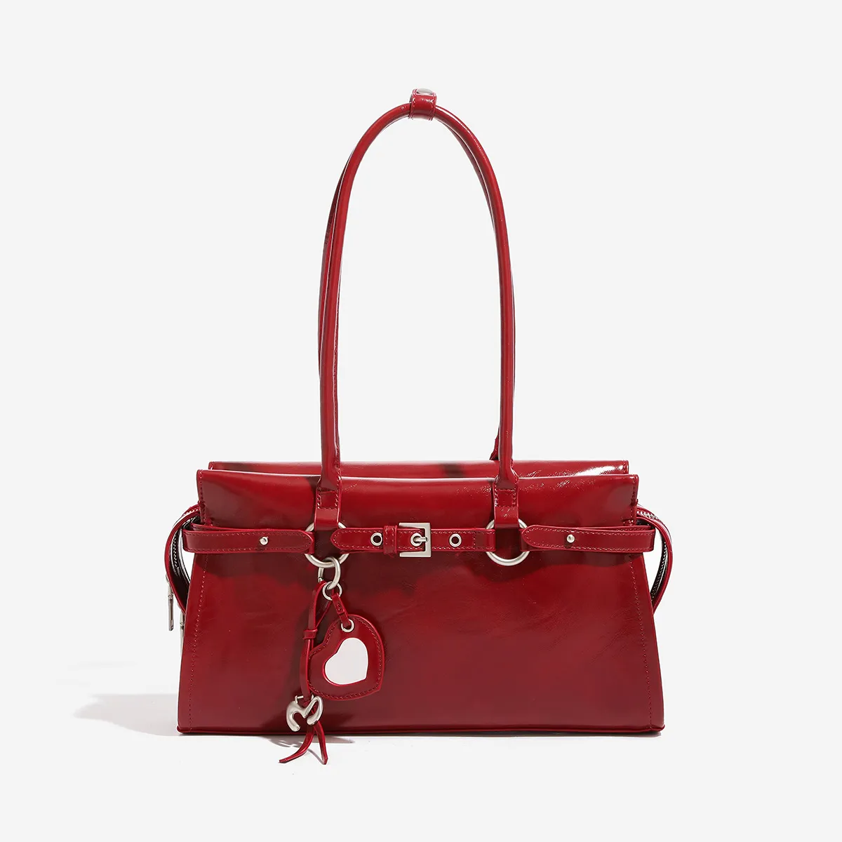 Elegant Bridal Wedding Underarm Bag - Red Sweet & Cool Baguette Style for Winter, High-End Portable Shoulder Bag for Women thumbnail 7