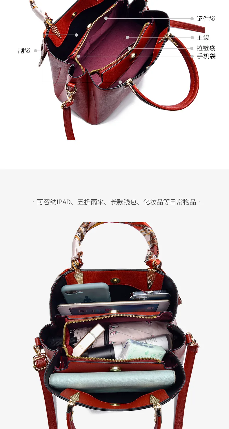 2025 New Red Bridal Wedding Gift Handbag for Women, Large Capacity Crossbody Tote Bag, Attractive Fashionable Clutch Purse showcase 5