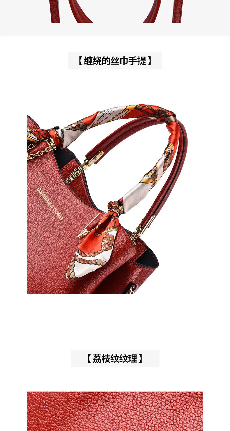 2025 New Red Bridal Wedding Gift Handbag for Women, Large Capacity Crossbody Tote Bag, Attractive Fashionable Clutch Purse showcase 6