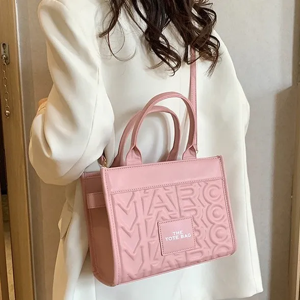 Luxury Women's Embossed Tote Bag, Fashionable Commuter Shoulder Crossbody Handbag, Versatile Light Luxury Letter Design for Daily Use - Image 2