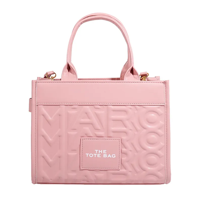 Luxury Women's Embossed Tote Bag, Fashionable Commuter Shoulder Crossbody Handbag, Versatile Light Luxury Letter Design for Daily Use - Image 9