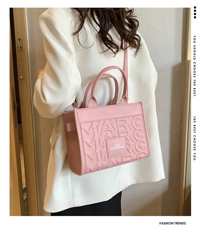 Luxury Women's Embossed Tote Bag, Fashionable Commuter Shoulder Crossbody Handbag, Versatile Light Luxury Letter Design for Daily Use showcase 1