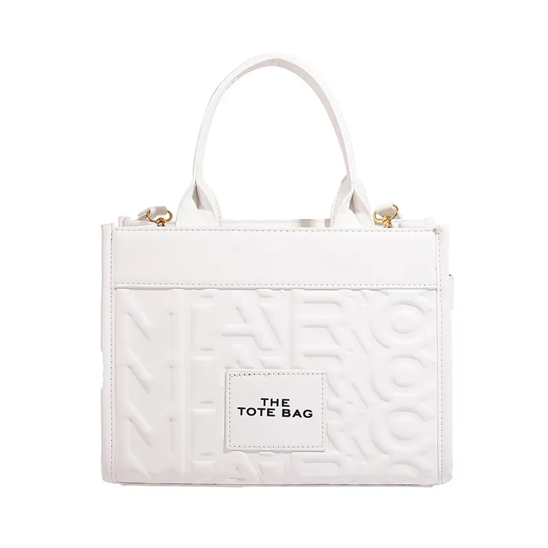 Luxury Women's Embossed Tote Bag, Fashionable Commuter Shoulder Crossbody Handbag, Versatile Light Luxury Letter Design for Daily Use - Image 6