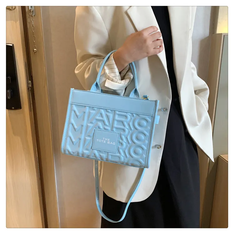 Luxury Women's Embossed Tote Bag, Fashionable Commuter Shoulder Crossbody Handbag, Versatile Light Luxury Letter Design for Daily Use showcase 14