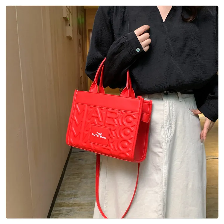 Luxury Women's Embossed Tote Bag, Fashionable Commuter Shoulder Crossbody Handbag, Versatile Light Luxury Letter Design for Daily Use showcase 18