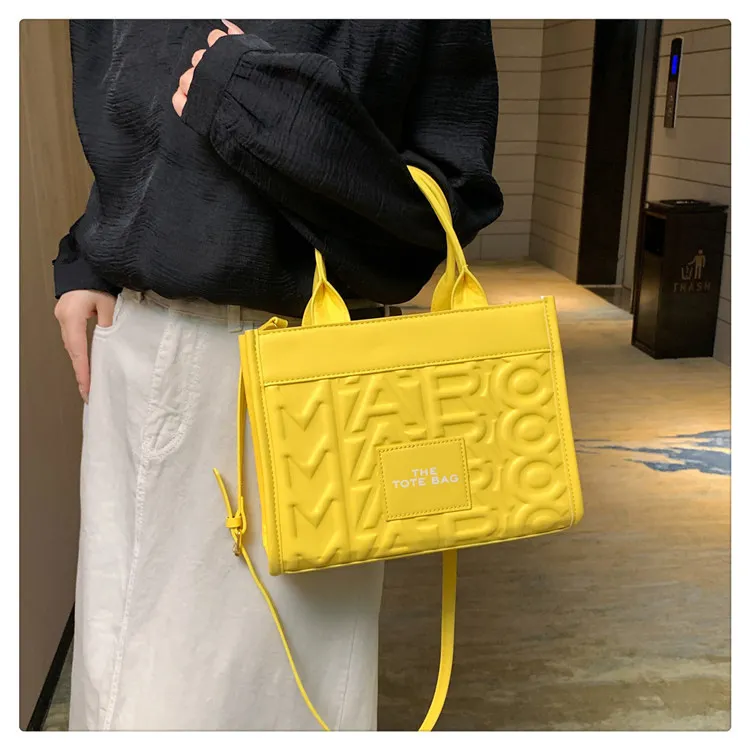 Luxury Women's Embossed Tote Bag, Fashionable Commuter Shoulder Crossbody Handbag, Versatile Light Luxury Letter Design for Daily Use showcase 19