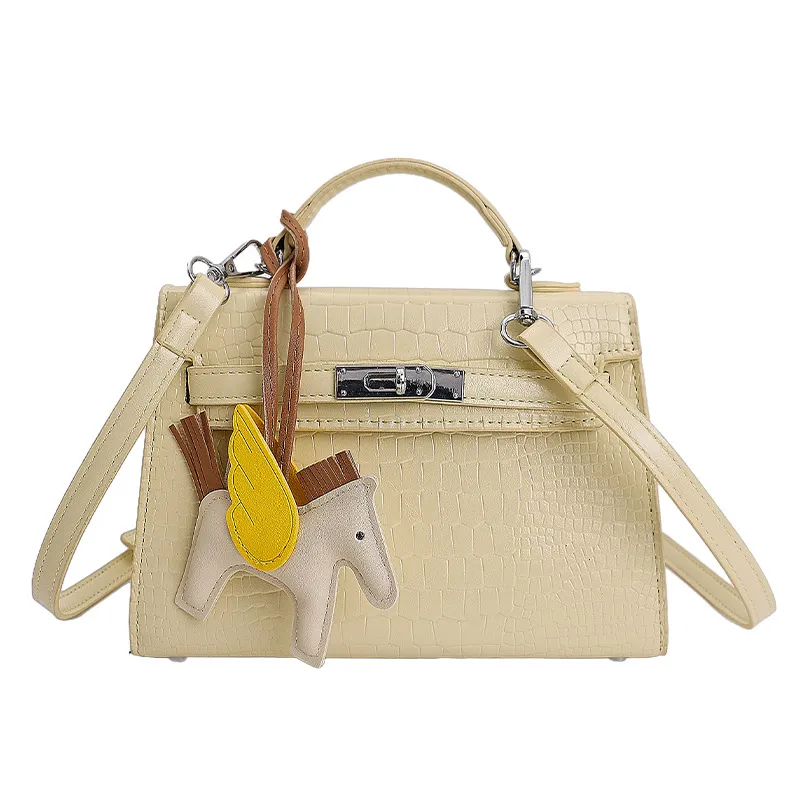 Women's Fashion Kelly Bag Style Handbag, Fresh Casual Stone Pattern Shoulder Bag, Versatile Crossbody Bag for Daily Use - Image 5